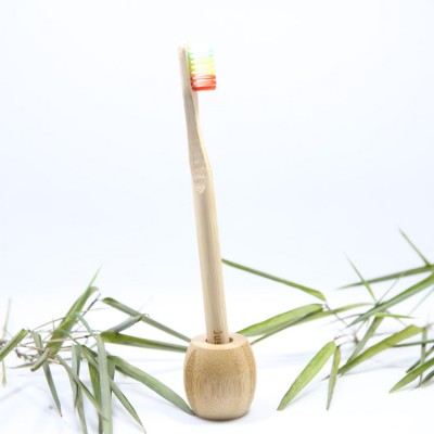 Small Eco Bamboo Toothbrush Holder Wooden Toothbrush Bathroom Stands Natural Vegan Toothbrush Accessories Tools