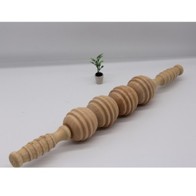 4 Balls Wooden Home Spa Muscle Roller Stick Body Back Leg Relaxing Tool Self Massage Product For Women Men