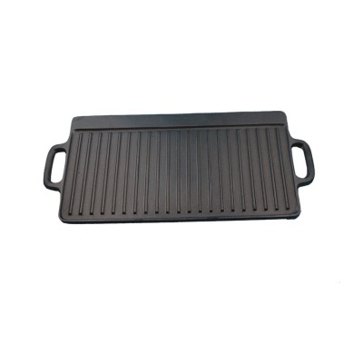 45/50*22.5*1.5cm Outdoor Double Sided Cast Iron Barbecue Fried Fish Steak Frying Grill Pan