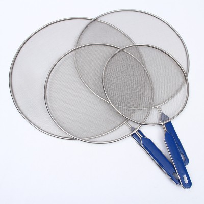 3pcs 21/25cm/29cm Stainless Steel Splatter Screen Mesh Pot Lid Cover Silver Oil Frying Pan Lid Cooking Tools Kitchen Accessories