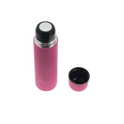 25*7cm Custom Color Rubber Coating Sport Thermos Insulation Stainless Steel Water Bottle Container Tool With Lid