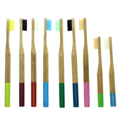 BSCI FSC Certification Custom Color Round Handle Environmentally Travel Home Natural Adult Bamboo Toothbrush