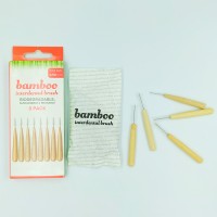 Custom logo organic eco friendly biodegradable disposable dental care bamboo toothbrush interdental brush