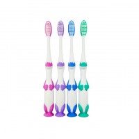 Wholesale custom logo suction cup soft bristle pp tooth brush set for kids