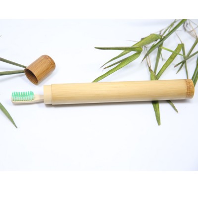 Natural Bamboo Tube For Toothbrush Eco Friendly Travel Case Hand made 21cm Bamboo Toothbrush Tube Portable Travel Tool